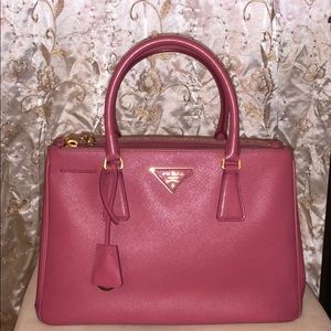 Prada Double Lux Small Zip Tote Bruyere Saffiano